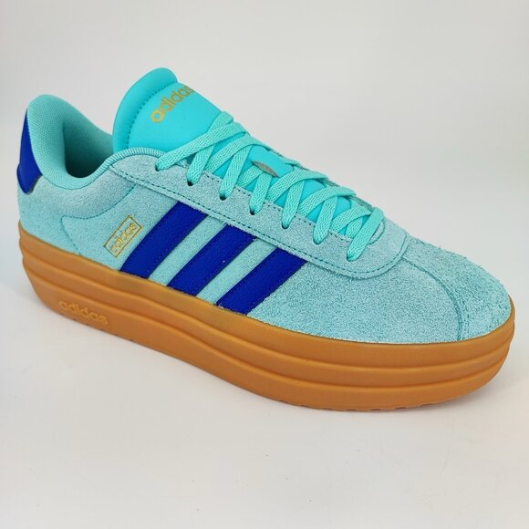 adidas Shoes - Adidas VL Court Bold Women's Size 9.5 Blue Suede Sneakers Casual JS3813
